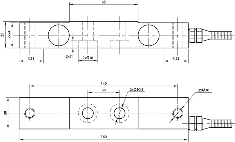 Célula de Carga Double Ended Shear Beam BDBA Célula de Carga BDBA