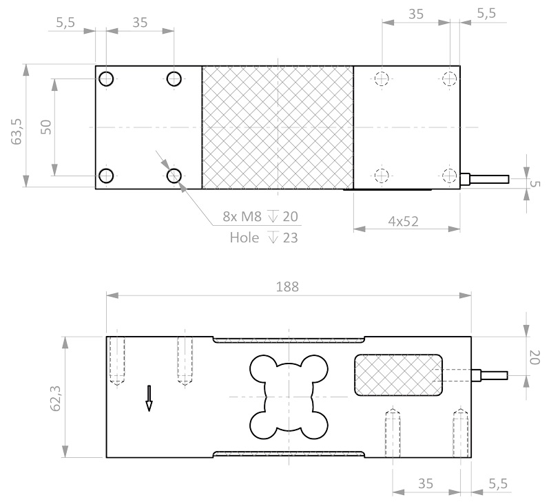 L6W - Desenho de dimensões L6W - Desenho de dimensões