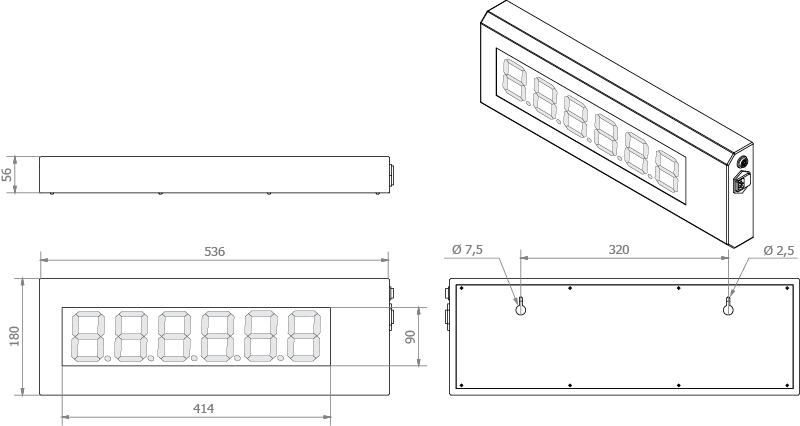 DR-WT75 Dimensões