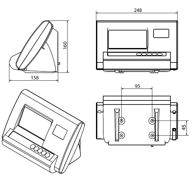 Dimensões Indicador WT1000-LCD