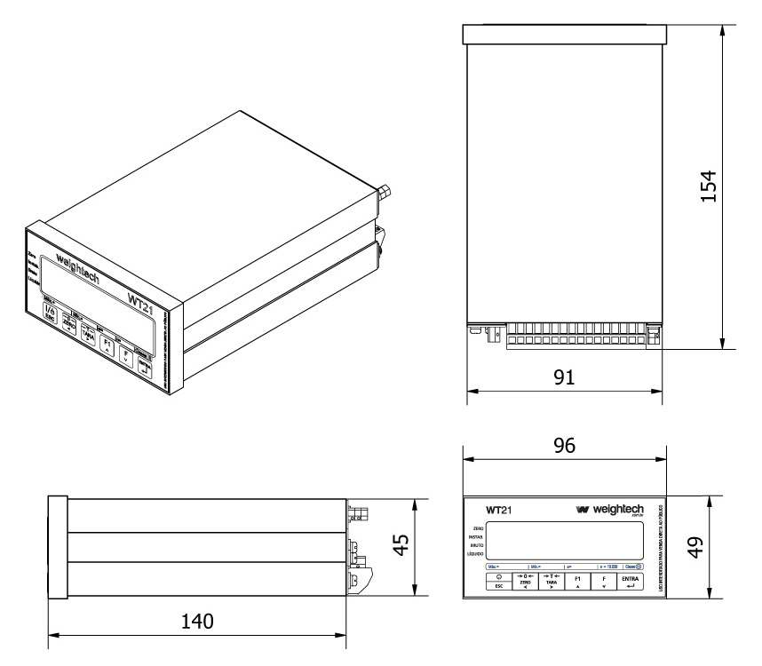 Indicador de peso WT21-Modbus