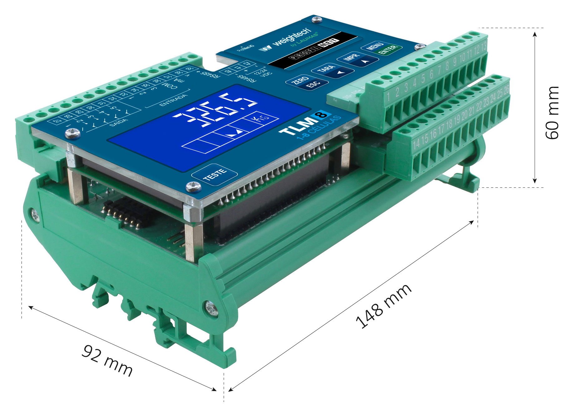 Transmissor 8 canais Laumas TLM8 PROFINET/10 Transmissor 8 canais Laumas TLM8 PROFINET/10